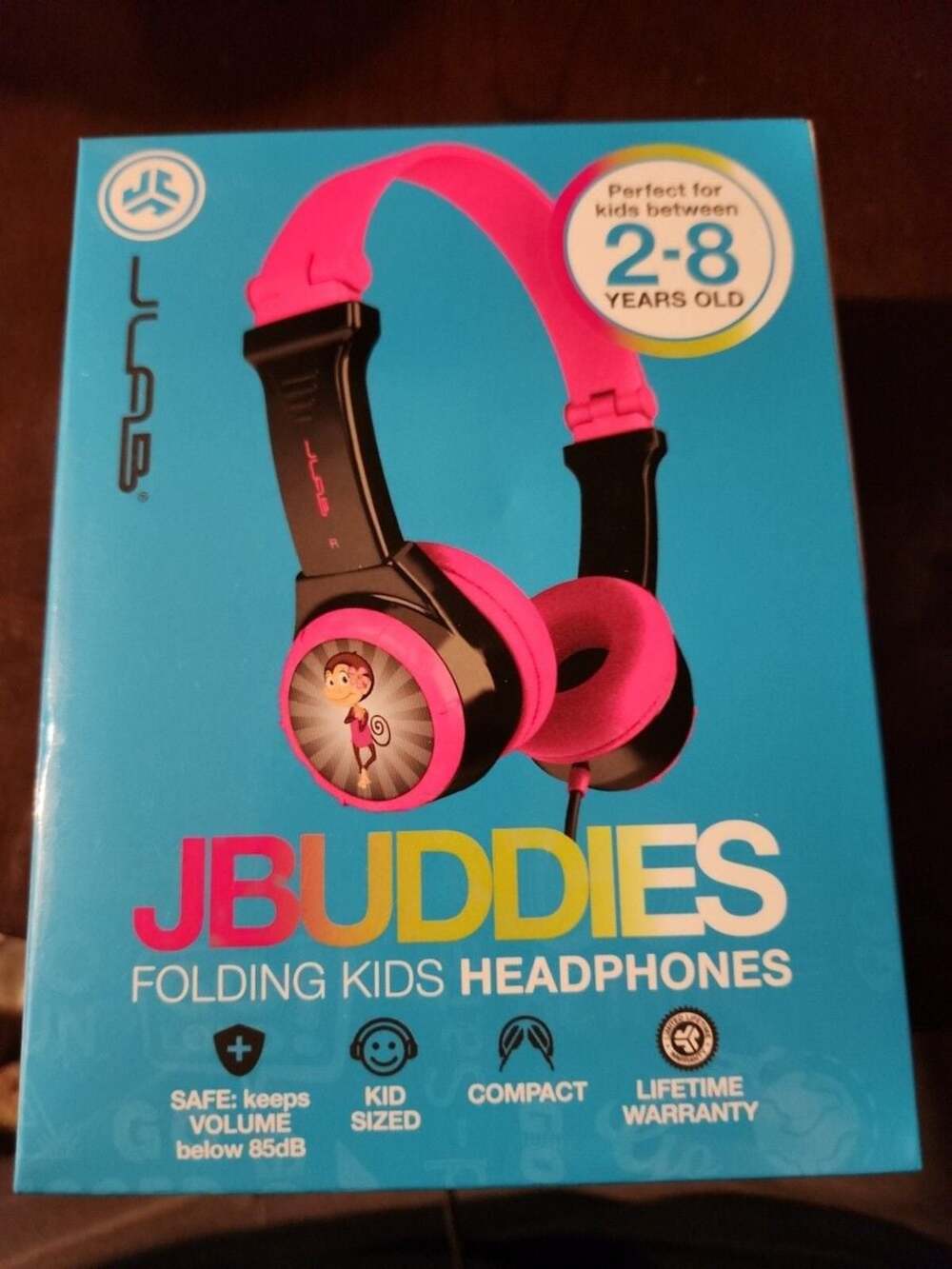 JLab JBuddies‎ Folding Kids Headphones Pink/Black for Ages 2-8